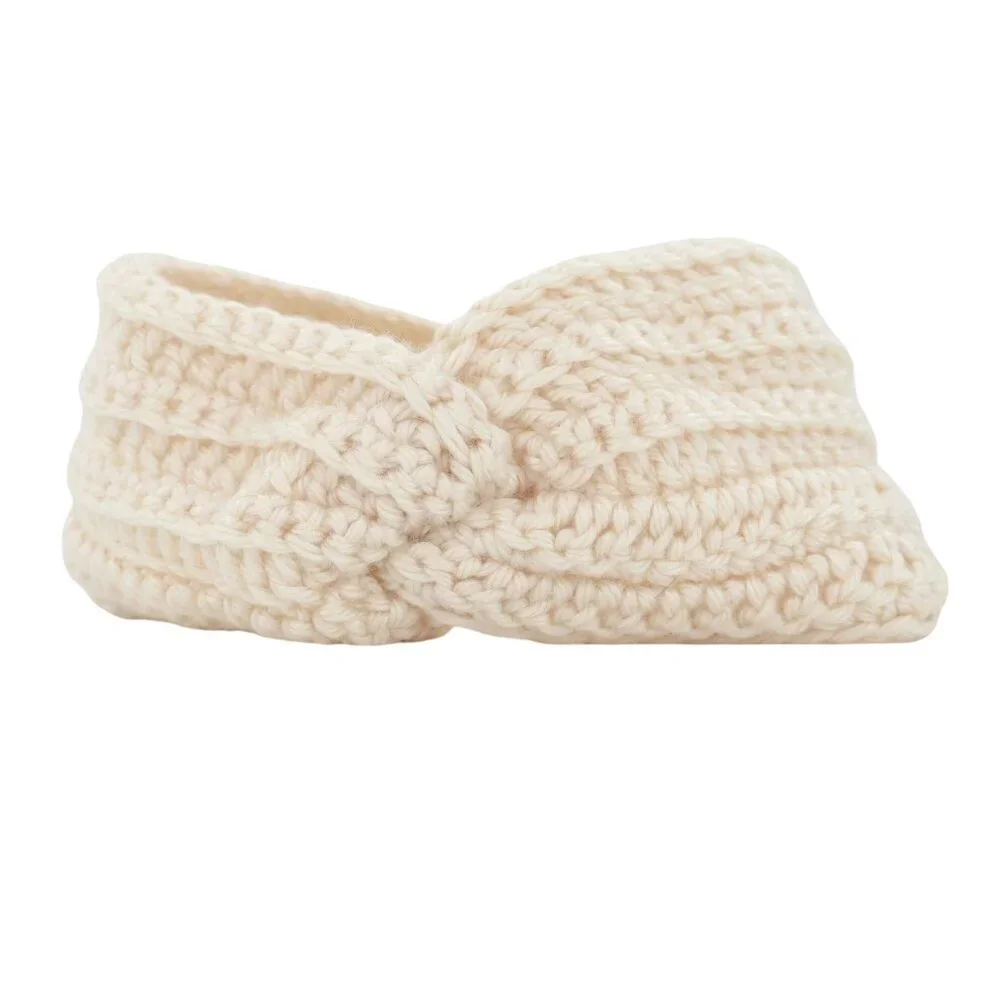 Handmade Crochet Twist Headband Cream Casual Minimalist Ear-warmer Bohemian Boho